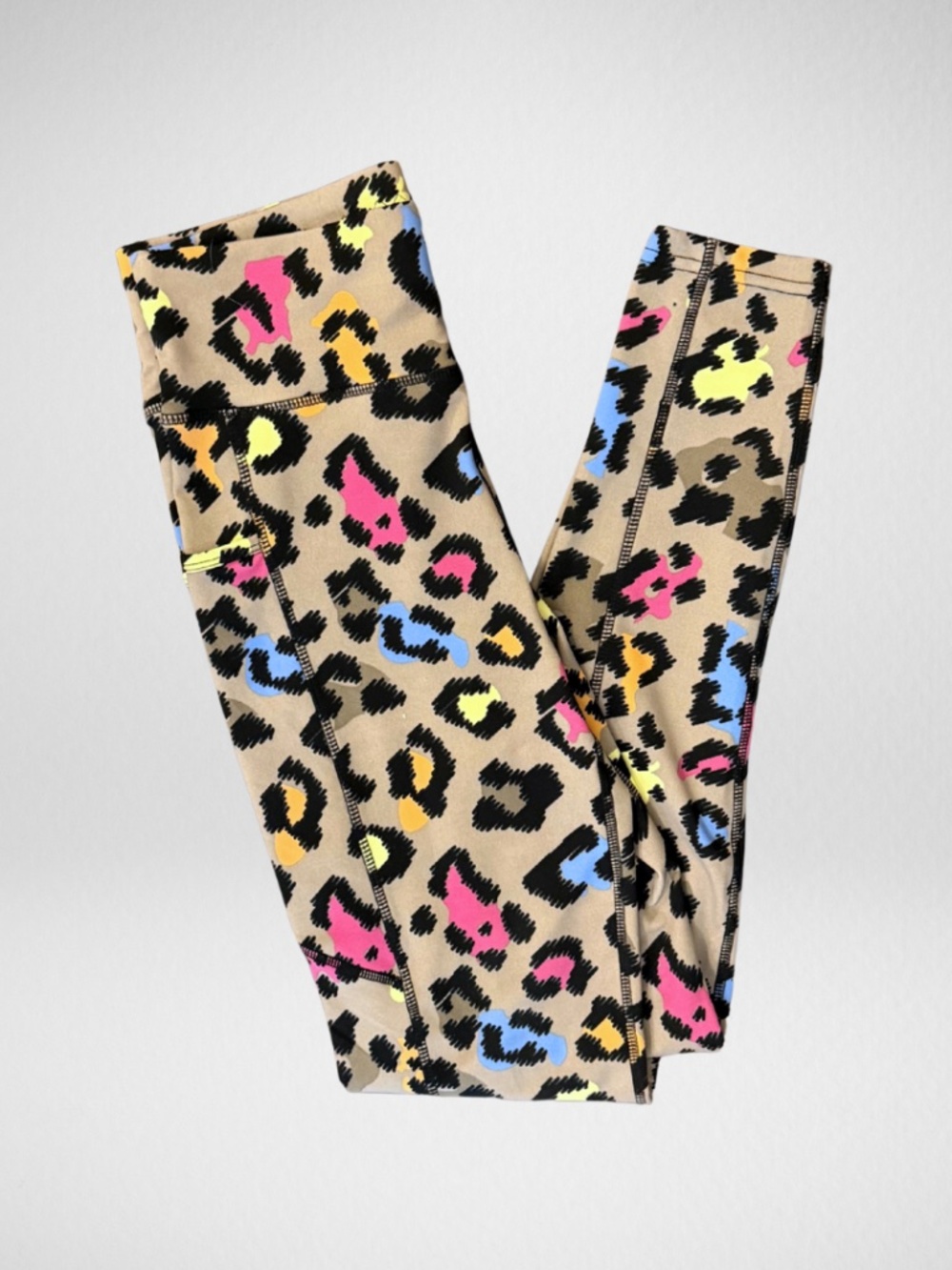Colorful Leopard Print POP fit leggings - Size Small